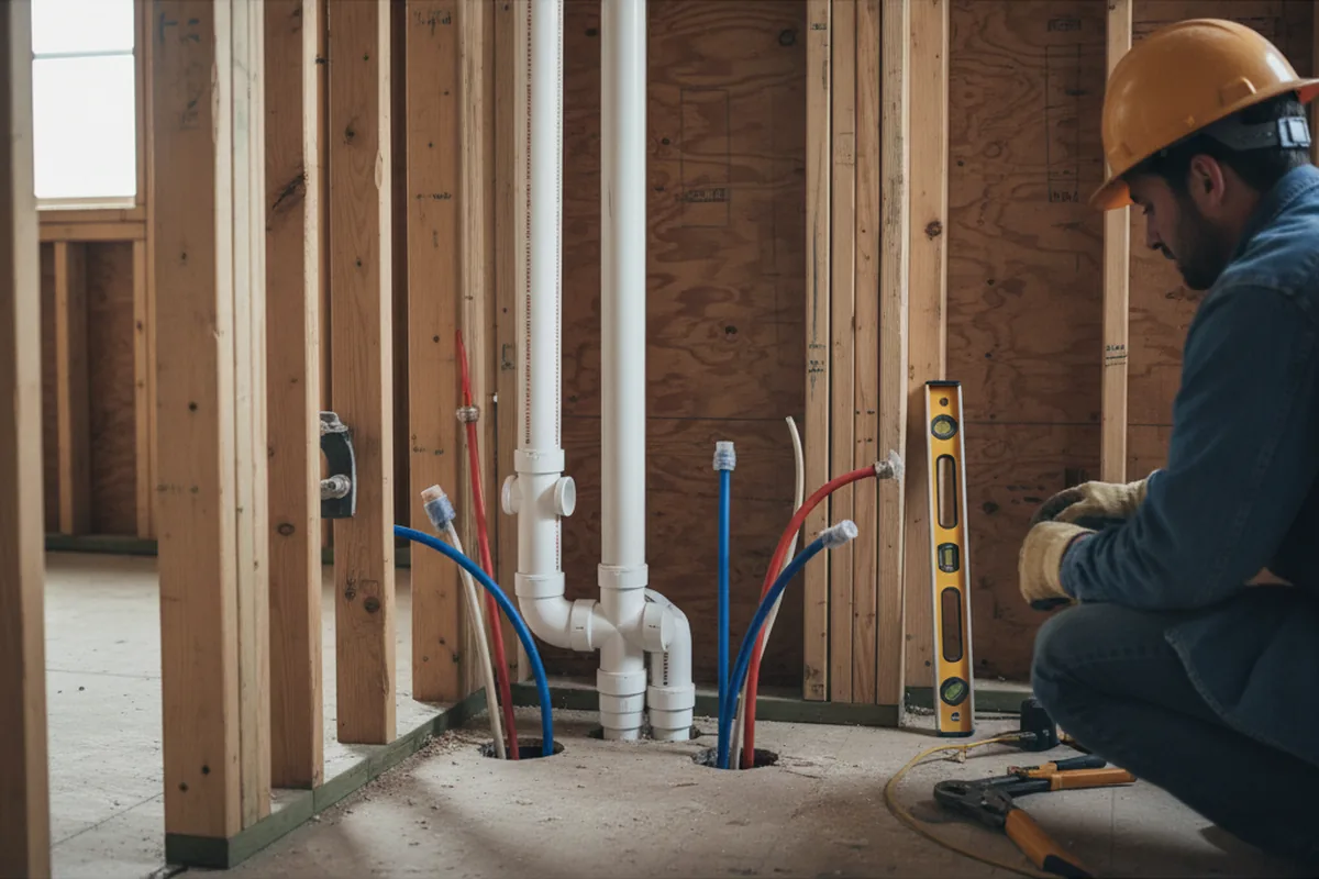 Drain and supply rough-in during Toilet Repair and Installation in Skyforest